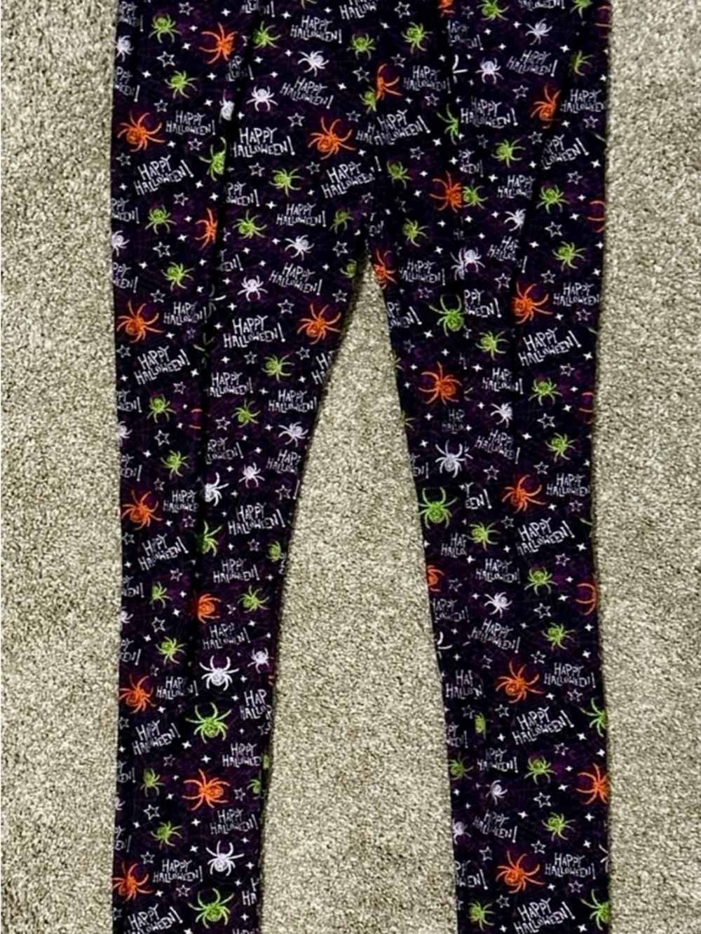 Halloween Spider Print Black Leggings